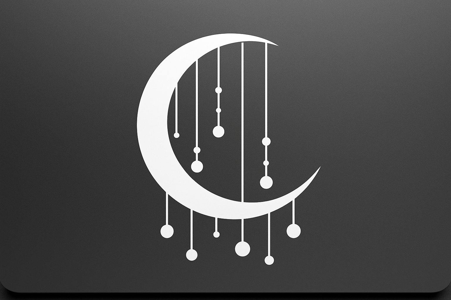 Silver Crescent Moon Hanging Lights Sticker Decal Vinyl Laptop Car Window Bumper AUTO Water Bottle Helmets Waterproof