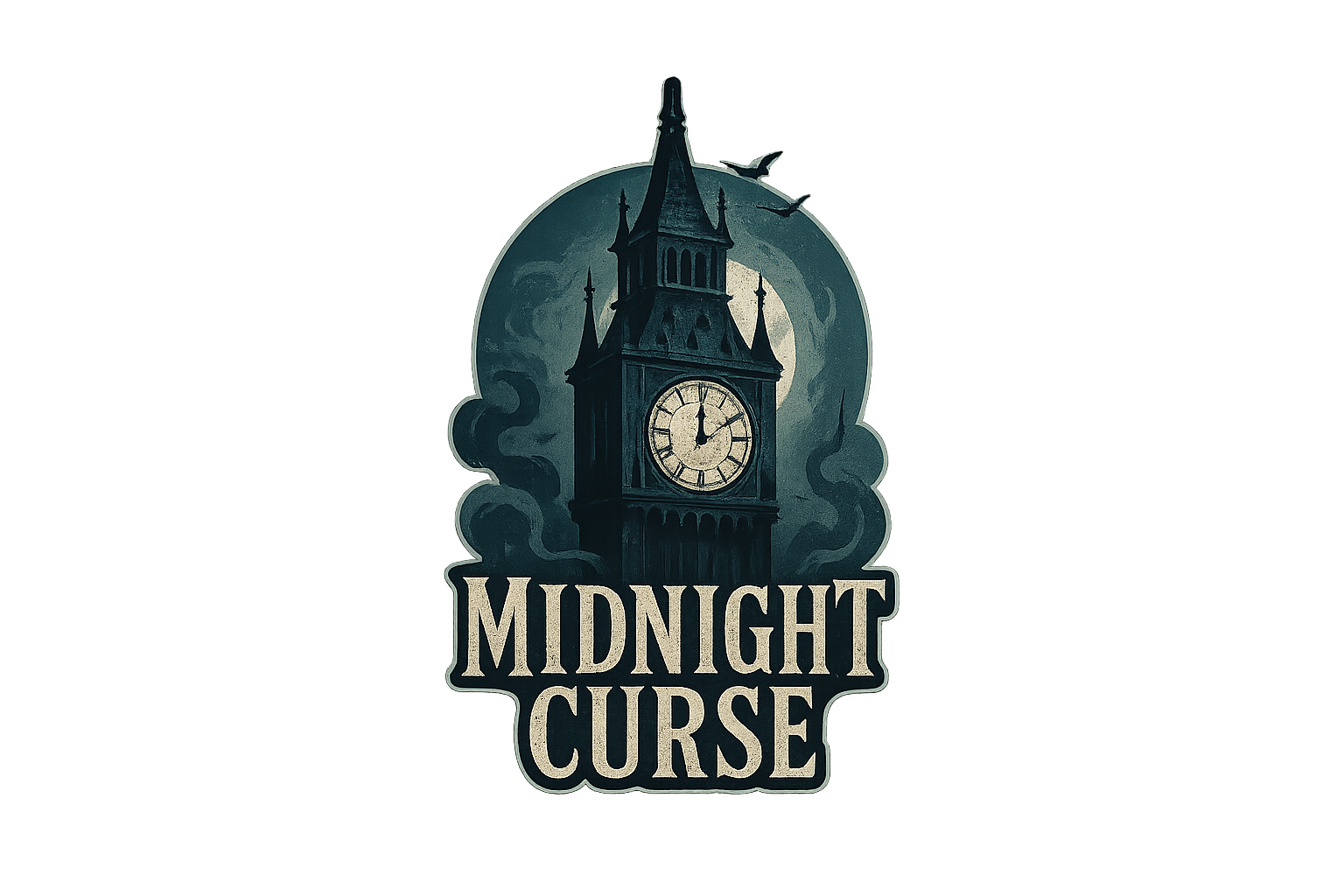 Haunted Clock Tower Sticker Decal Vinyl Laptop Car Window Bumper AUTO Water Bottle Helmets Waterproof Midnight Curse