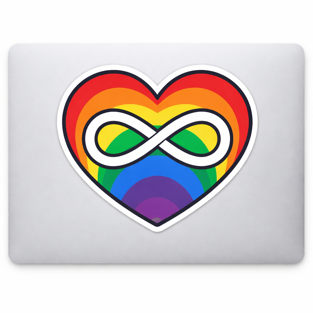 Pride Rainbow Heart Sticker Decal Vinyl Laptop Car Window Bumper AUTO Water Bottle Helmets Waterproof LGBTQ+