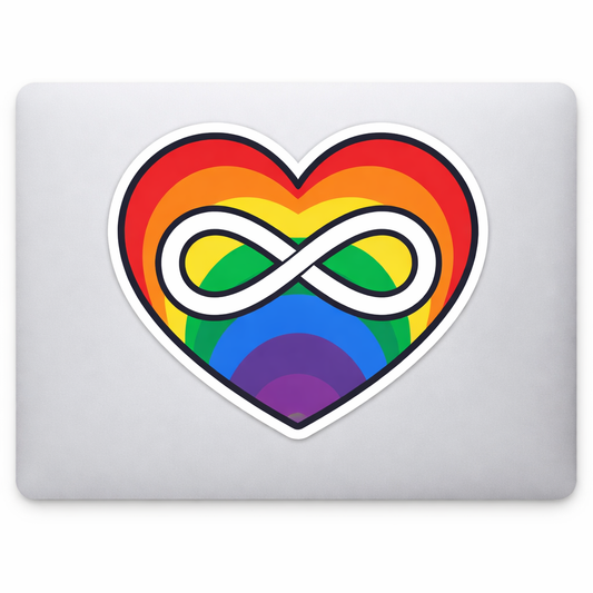 Pride Rainbow Heart Sticker Decal Vinyl Laptop Car Window Bumper AUTO Water Bottle Helmets Waterproof LGBTQ+