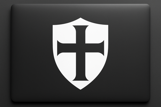 Medieval Red Cross Shield Sticker Decal Vinyl Laptop Car Window Bumper AUTO Water Bottle Helmets Waterproof