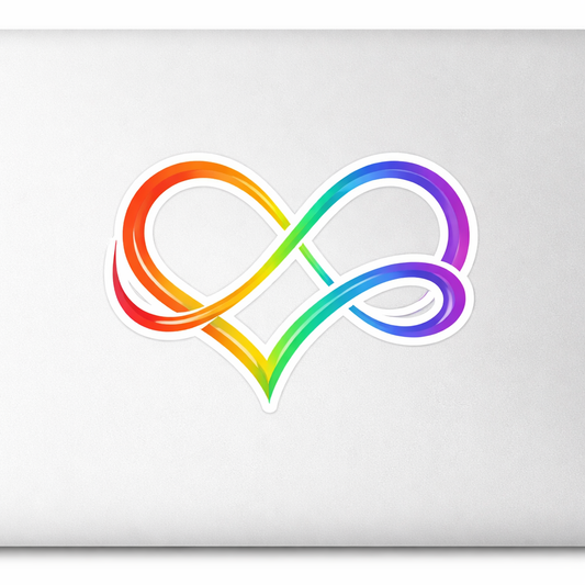 Rainbow Infinity Heart Sticker Decal Vinyl Laptop Car Window Bumper AUTO Water Bottle Helmets Waterproof Love