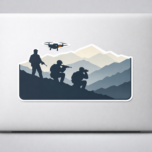 Mountain Pass Patrol Sticker Decal Vinyl Laptop Car Window Bumper AUTO Water Bottle Helmets Waterproof Soldiers Vector