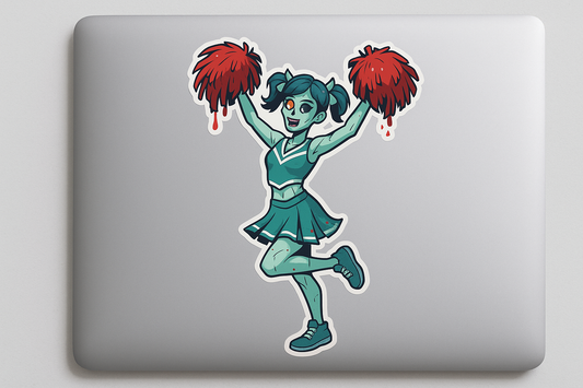 Zombie Cheerleader Sticker Decal Vinyl Laptop Car Window Bumper AUTO Water Bottle Helmets Waterproof Halloween