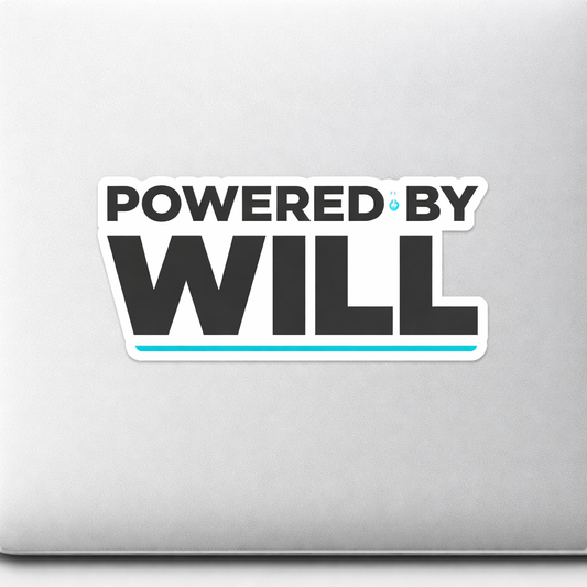 POWERED BY WILL Sticker Decal Vinyl Laptop Car Window Bumper AUTO Water Bottle Helmets Waterproof USA