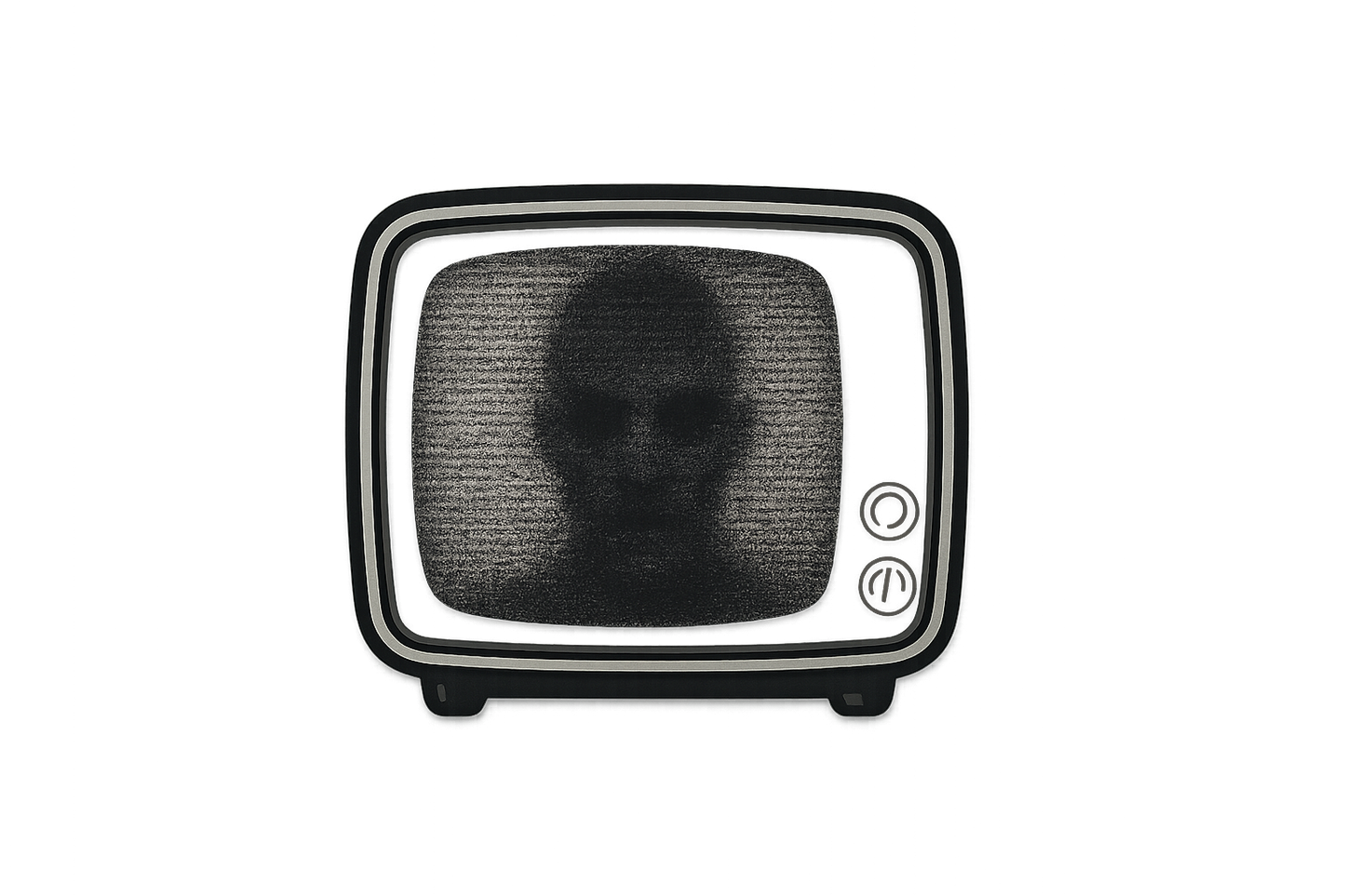Static Creepy TV Sticker Decal Vinyl Laptop Car Window Bumper AUTO Water Bottle Helmets Waterproof Retro Face