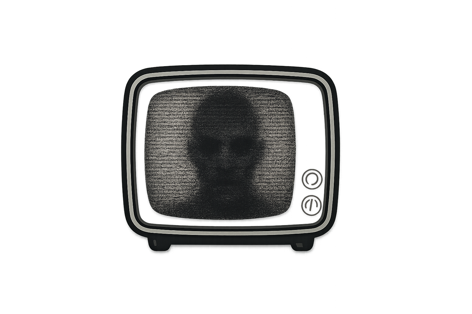 Static Creepy TV Sticker Decal Vinyl Laptop Car Window Bumper AUTO Water Bottle Helmets Waterproof Retro Face