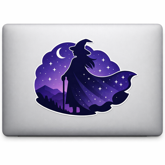 Witch Sticker Decal Vinyl Laptop Car Window Bumper AUTO Water Bottle Helmets Waterproof Celestial Cosmic
