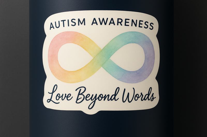 Autism Awareness Love Beyond Words Sticker Decal Puzzle Piece Art Vinyl Laptop Car Window Bumper AUTO Water Bottle Helmets Truck Waterproof Support Gift