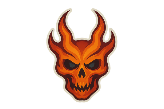 Flame Skull Sticker Decal Vinyl Laptop Car Window Bumper AUTO Water Bottle Helmets Waterproof