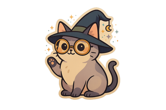 Witch Cat Sticker Decal Vinyl Laptop Car Window Bumper AUTO Water Bottle Helmets Waterproof Witchcraft Feline