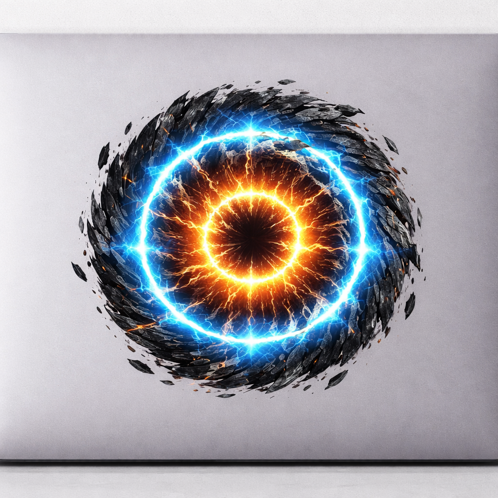 Shockwave Ring Explosion Sticker Decal Vinyl Laptop Car Window Bumper AUTO Bottle Water Bottle Helmets Waterproof