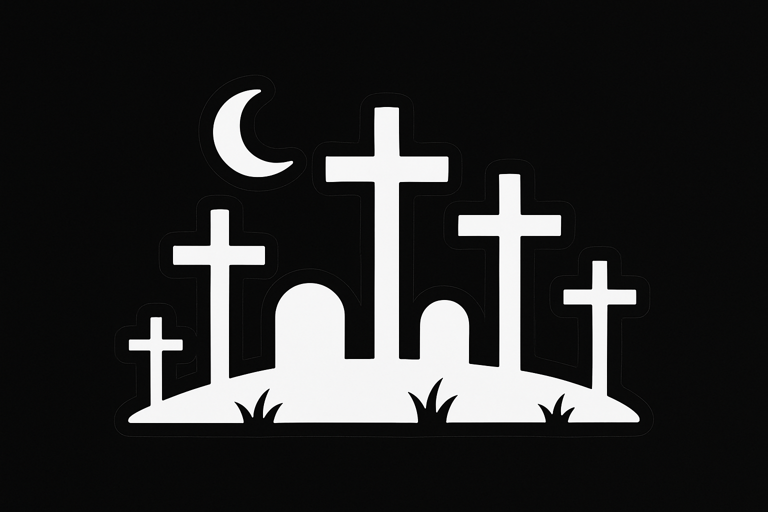 Graveyard Vinyl Sticker Decal Laptop Car Window Bumper AUTO Bottle Water Bottle Helmets Waterproof Cemetery Crosses