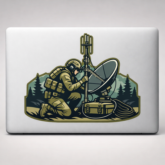 Wilderness Ops Satellite Uplink Sticker Decal Vinyl Laptop Car Window Bumper AUTO Water Bottle Helmets Waterproof