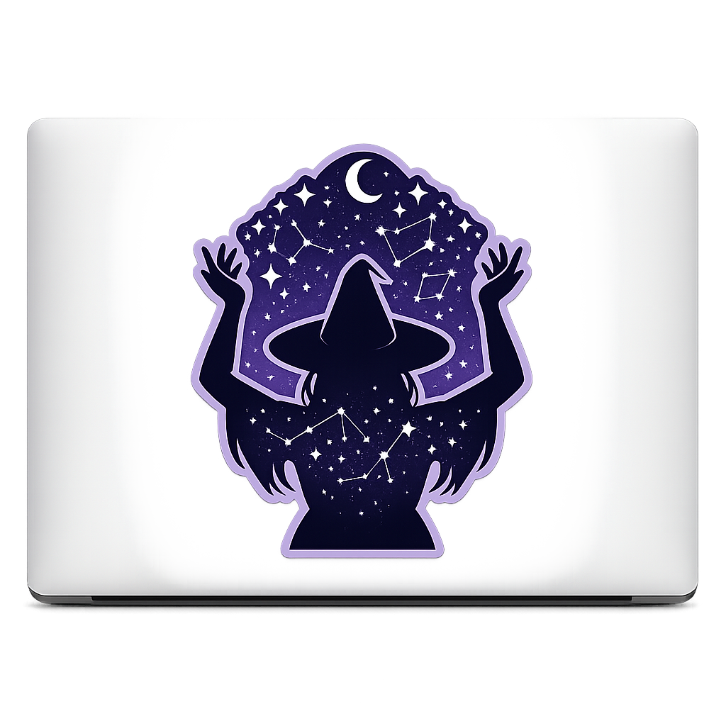 Witch Magic Sticker Decal Vinyl Laptop Car Window Bumper AUTO Water Bottle Helmets Waterproof Celestial Stars