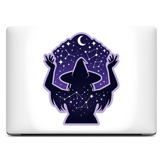 Witch Magic Sticker Decal Vinyl Laptop Car Window Bumper AUTO Water Bottle Helmets Waterproof Celestial Stars