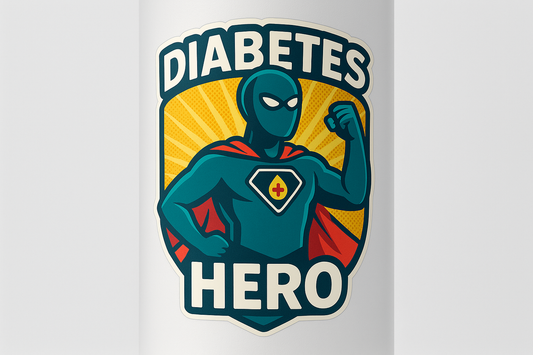 Diabetes Hero Empowerment Sticker Decal Vinyl Laptop Car Window Bumper AUTO Water Bottle Helmets Waterproof Comic-Style
