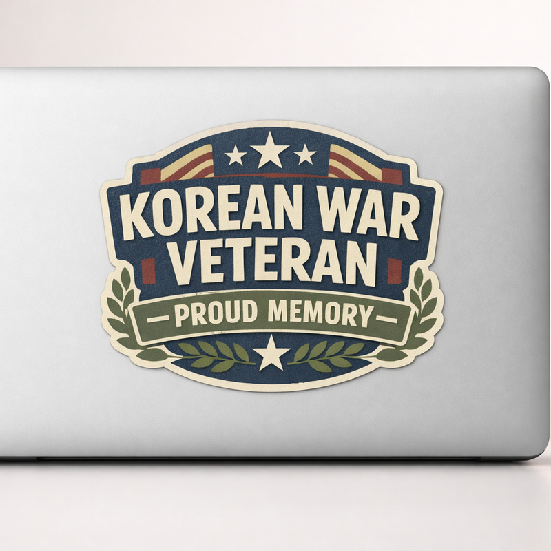 Korean War Veteran Sticker Decal Vintage Patriotic Memorial Vinyl Laptop Car Window Bumper AUTO Water Bottle Helmets Truck Waterproof Classic Retro Design