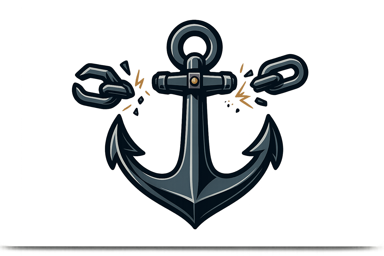 Navy Ship Anchor Breaking Chains Sticker Decal Vinyl Laptop Car Window Bumper AUTO Water Bottle Helmets Waterproof