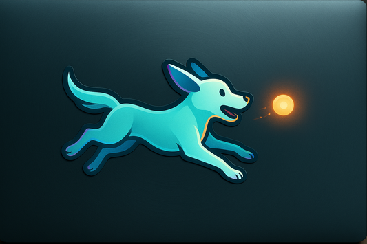 Ghost Dog Chasing Glowing Ball Sticker Decal Vinyl Laptop Car Window Bumper AUTO Water Bottle Helmets Waterproof