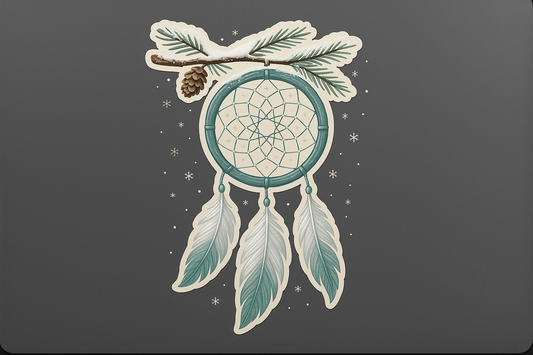 Dreamcatcher Pine Snowy Branch Sticker Decal Vinyl Laptop Car Window Bumper AUTO Water Bottle Helmets Waterproof