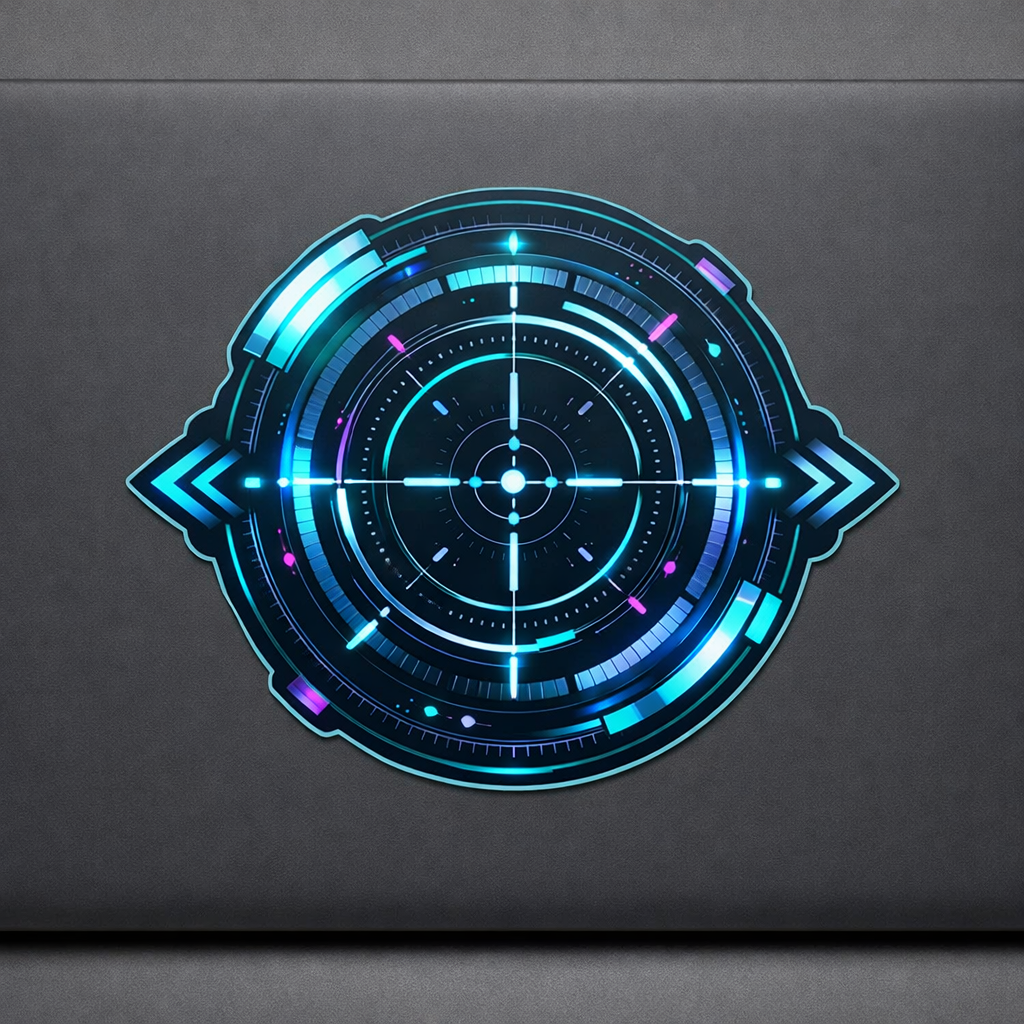 High-Tech Targeting Sticker Decal Vinyl Laptop Car Window Bumper AUTO Bottle Water Bottle Helmets Waterproof Graphics