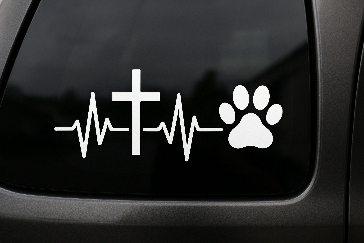 Cross Heartbeat Red Line Sticker Decal Vinyl Laptop Car Window Bumper AUTO Water Bottle Helmets Waterproof