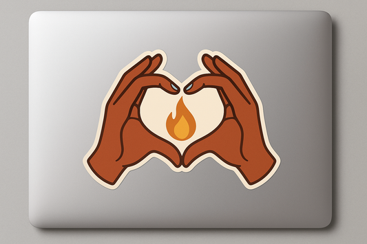 Native Hands Flame Sticker Decal Vinyl Laptop Car Window Bumper AUTO Water Bottle Helmets Waterproof