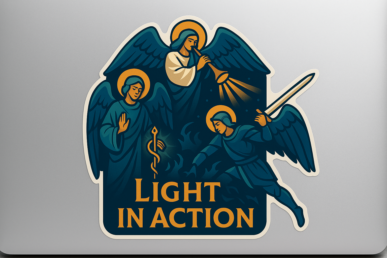 Raphael Healing Sticker Decal Vinyl Laptop Car Window Bumper Helmets Michael Battling Gabriel Charging Waterproof