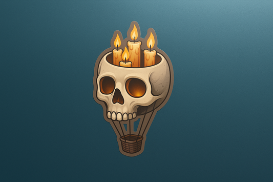 Skull Hot Air Balloon Sticker Decal Vinyl Laptop Car Window Bumper AUTO Water Bottle Helmets Waterproof Halloween