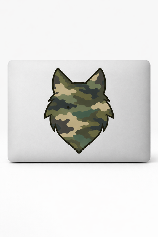 Wolf Camouflage Sticker Decal Vinyl Laptop Car Window Bumper AUTO Water Bottle Helmets Waterproof