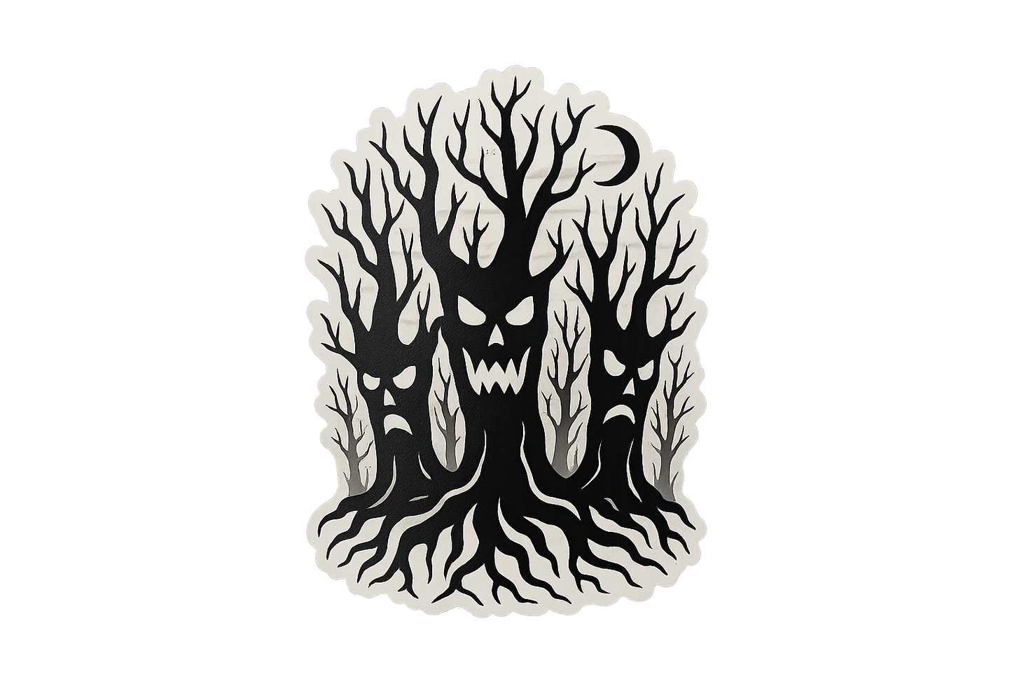 Spooky Forest Sticker Decal Vinyl Laptop Car Window Bumper AUTO Water Bottle Helmets Waterproof Faces