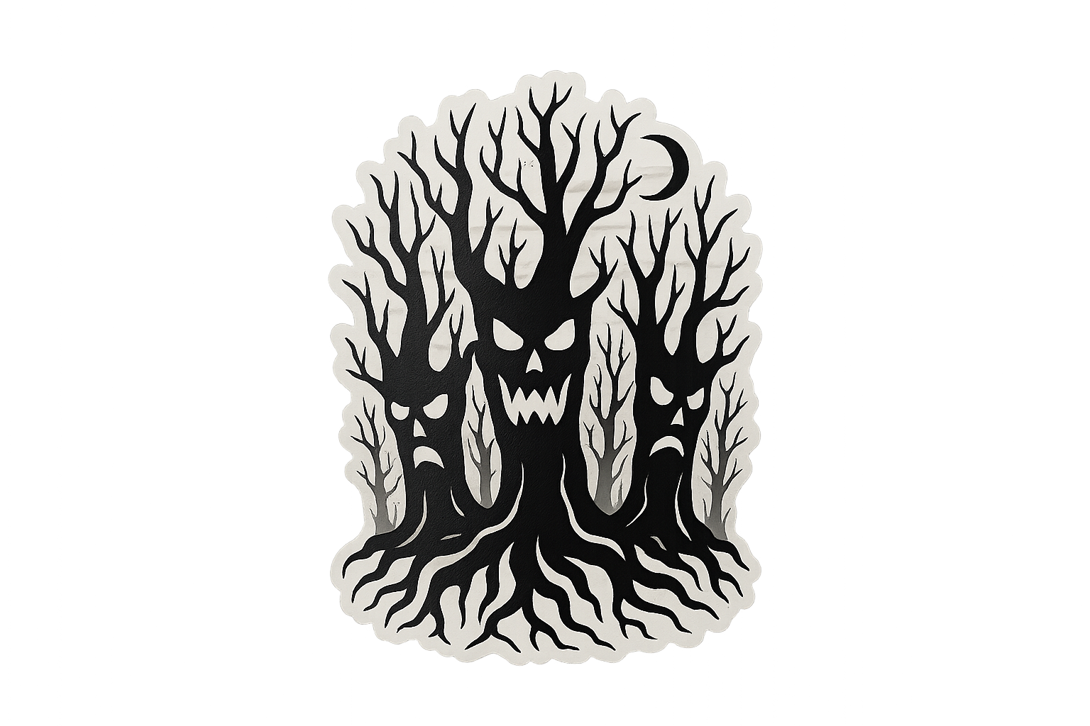 Spooky Forest Sticker Decal Vinyl Laptop Car Window Bumper AUTO Water Bottle Helmets Waterproof Faces