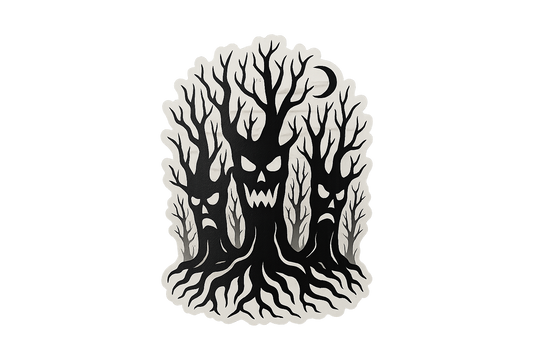 Spooky Forest Sticker Decal Vinyl Laptop Car Window Bumper AUTO Water Bottle Helmets Waterproof Faces