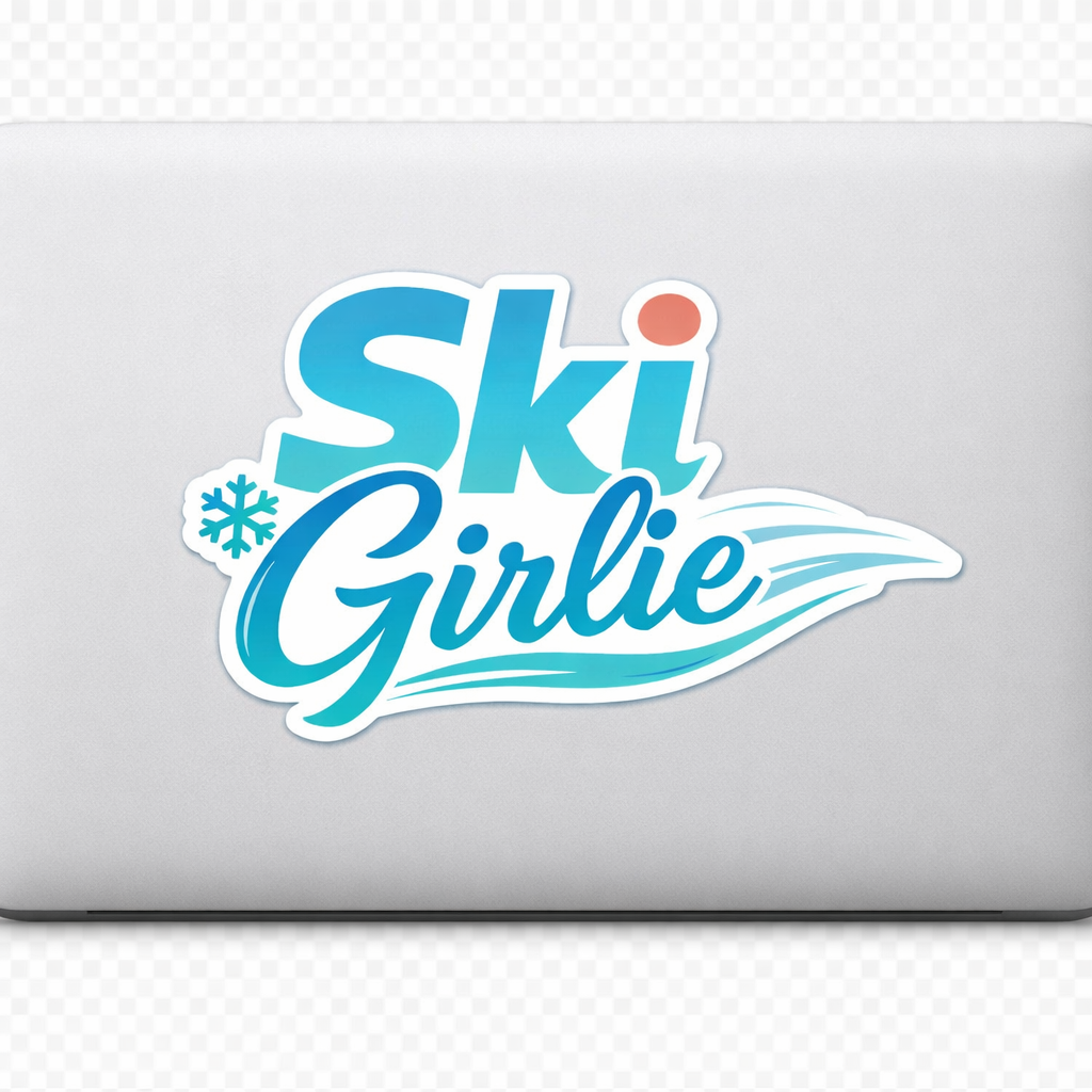 Ski Girlie Sticker Decal Vinyl Laptop Car Window Bumper AUTO Bottle Water Bottle Helmets Waterproof
