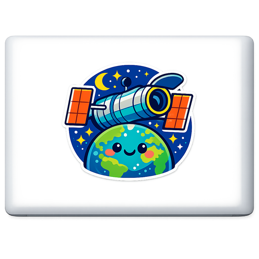 HST Hubble Space Telescope Sticker Decal Vinyl Laptop Car Window Bumper AUTO Water Bottle Helmets Waterproof Space Cartoon