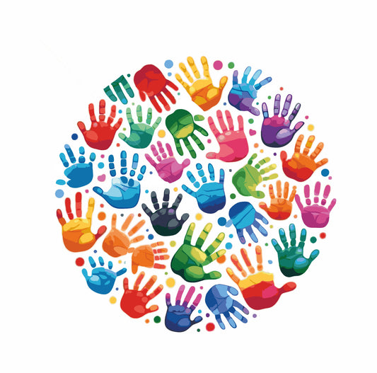 Children's Handprints Multicolored - Colorful Children's Handprints Unity Decal